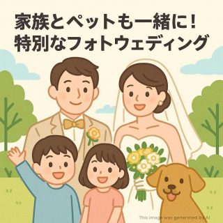 家族とペットも一緒に！特別なフォトウェディング