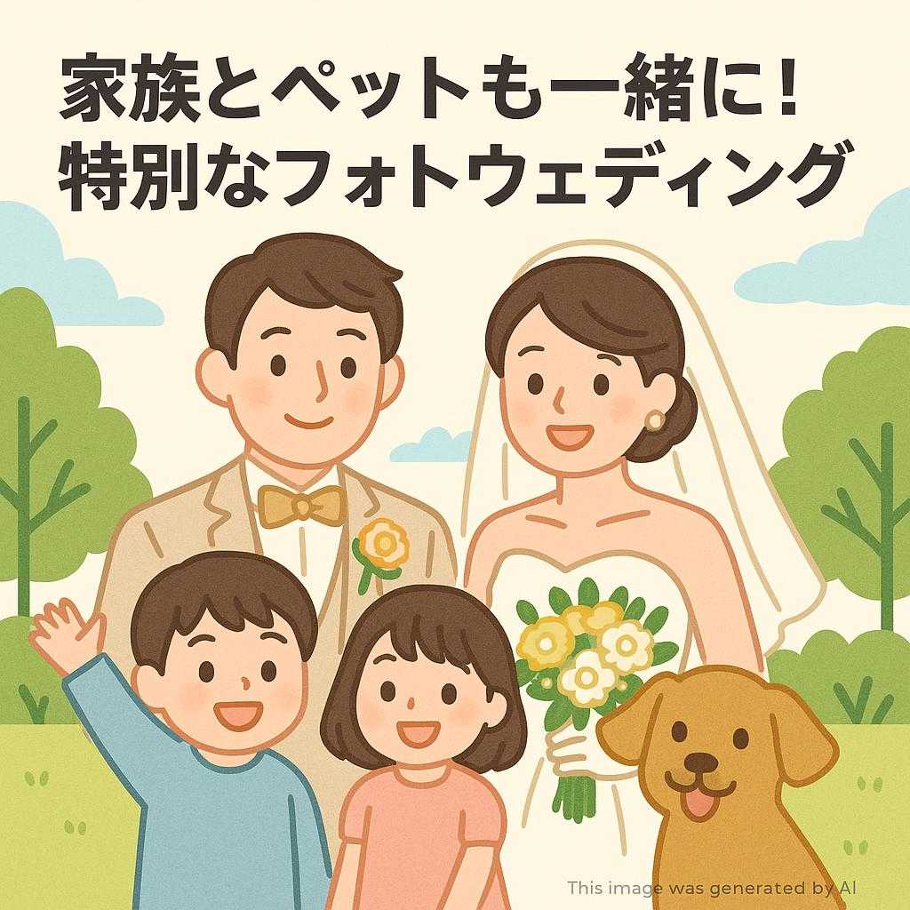 家族とペットも一緒に!特別なフォトウェディング