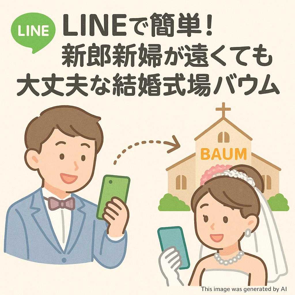 LINEで簡単！新郎新婦が遠くても大丈夫な結婚式場バウム