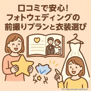 口コミで安心！フォトウェディングの前撮りプランと衣装選び