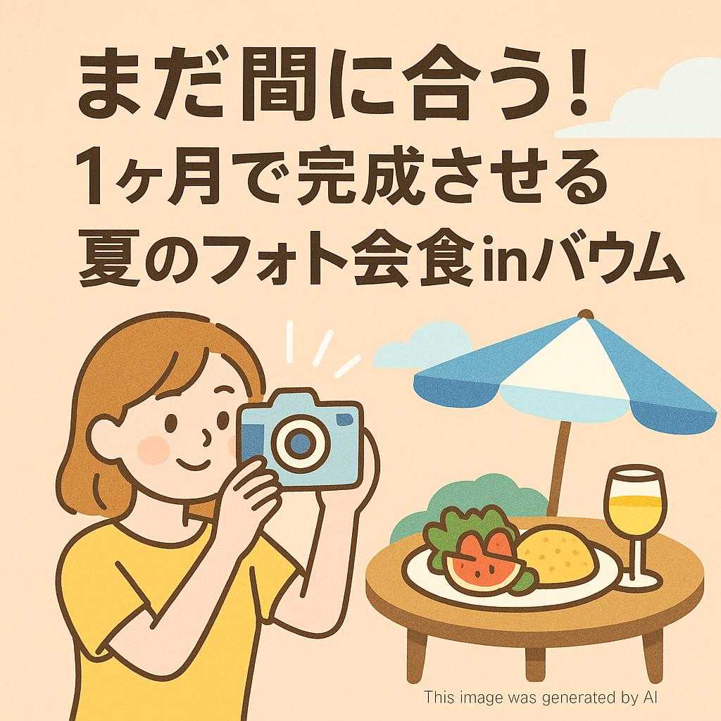 まだ間に合う！１ヶ月で完成させる夏のフォト会食inバウム