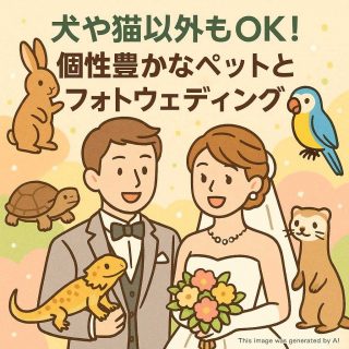犬や猫以外もOK！個性豊かなペットとフォトウェディング