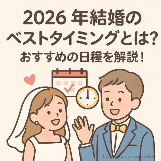 2026年結婚のベストタイミングとは？おすすめの日程を解説！