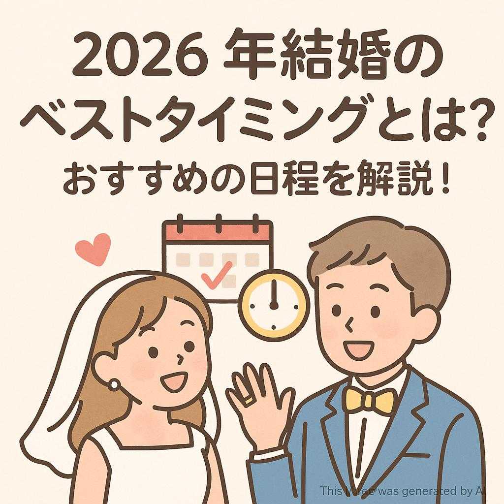 2026年結婚のベストタイミングとは？おすすめの日程を解説！