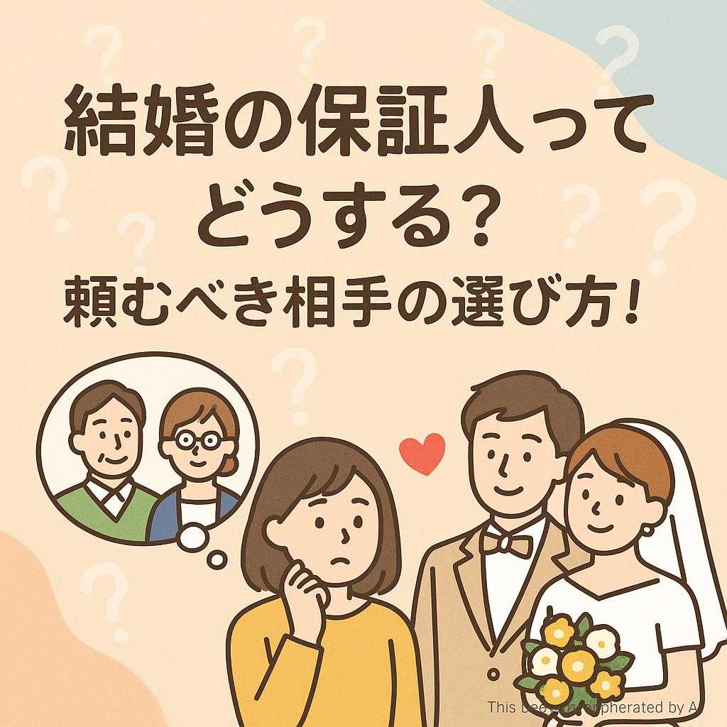 結婚の保証人ってどうする？頼むべき相手の選び方！