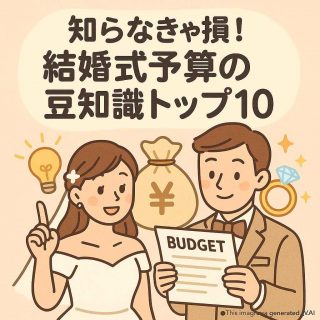 知らなきゃ損！結婚式予算の豆知識トップ10