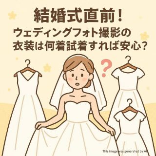結婚式直前！ウェディングフォト撮影の衣装は何着試着すれば安心？