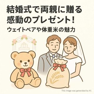 結婚式で両親に贈る感動のプレゼント！ウェイトベアや体重米の魅力