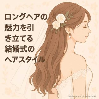 ロングヘアの魅力を引き立てる結婚式のヘアスタイル