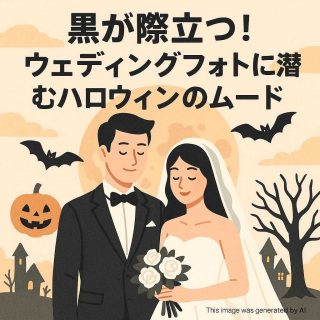 黒が際立つ！ウェディングフォトに潜むハロウィンのムード