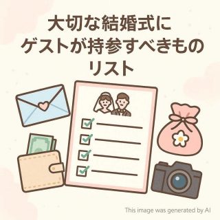 大切な結婚式にゲストが持参すべきものリスト