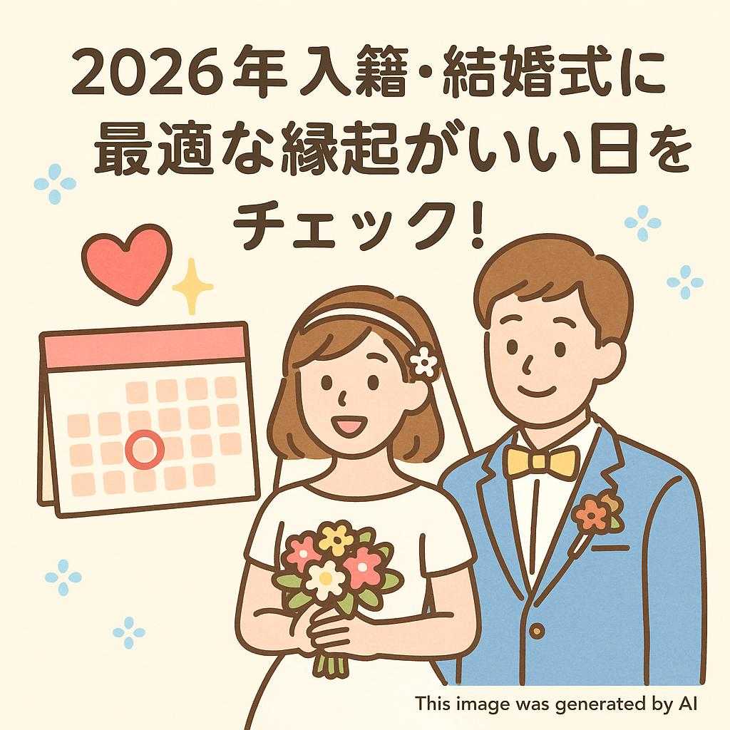 2026年入籍・結婚式に最適な縁起がいい日をチェック!