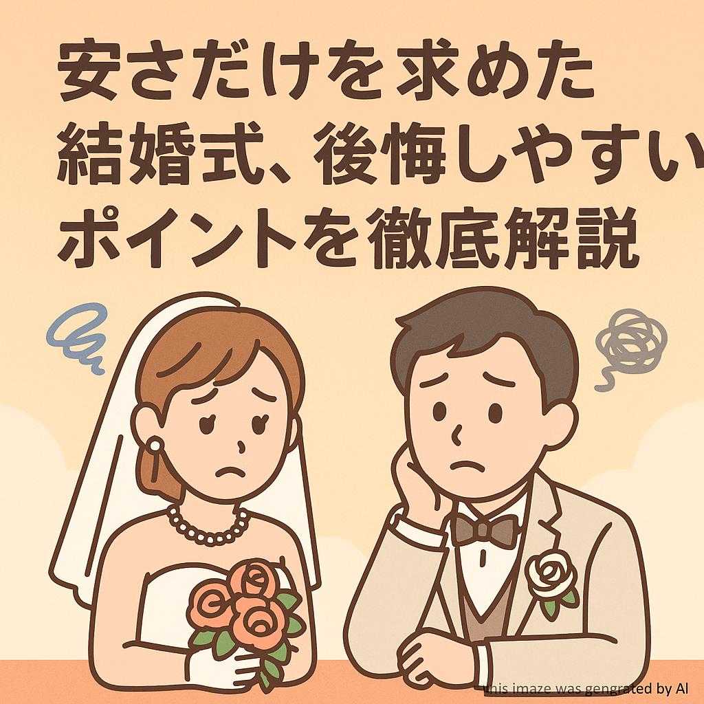 安さだけを求めた結婚式、後悔しやすいポイントを徹底解説