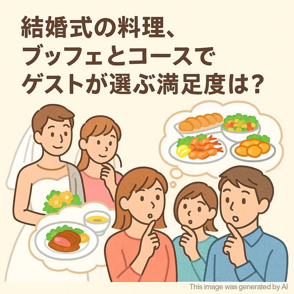 結婚式の料理、ブッフェとコースでゲストが選ぶ満足度は？
