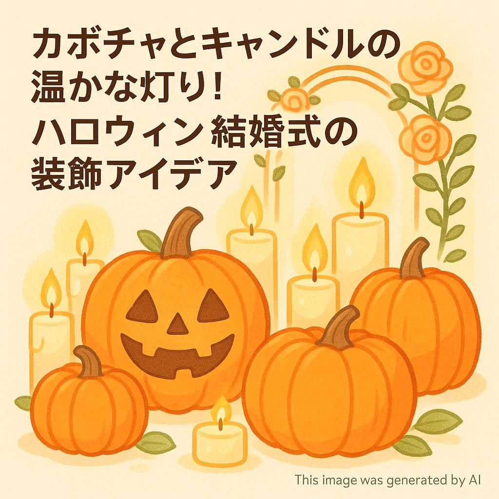 カボチャとキャンドルの温かな灯り！ハロウィン結婚式の装飾アイデア
